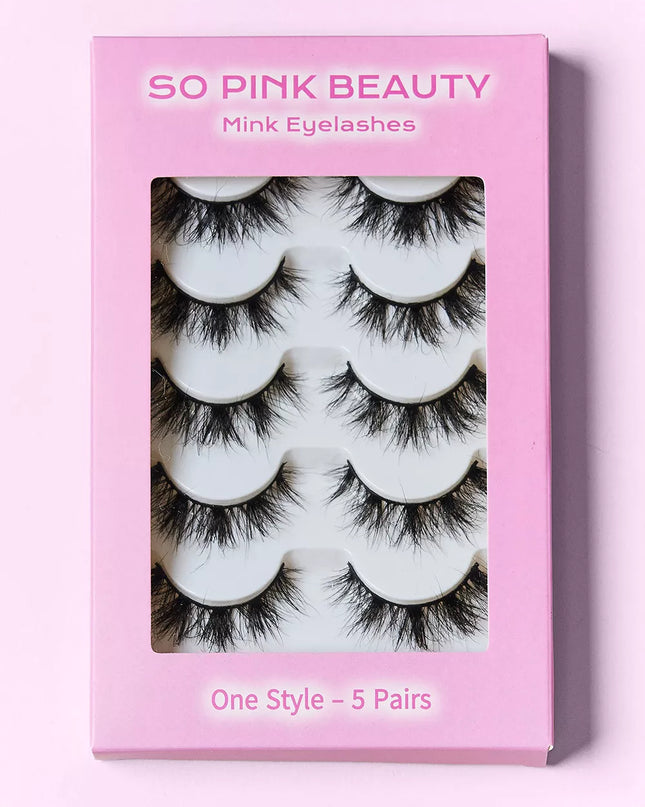 SO PINK BEAUTY Mink Eyelashes 5 Pairs 