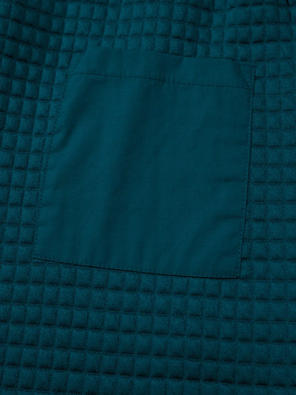 Waffled Textured Raw Edge Patchwork Top and Pants 2pcs Set