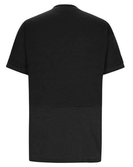 Texture Notched Short Neck T-Shirt