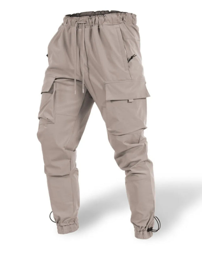 Men's Plus Size Drawstring Pants with Cargo Pockets