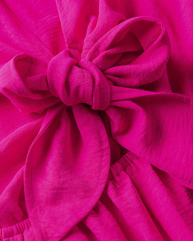 Tied Flounce Sleeve Plunge Romper