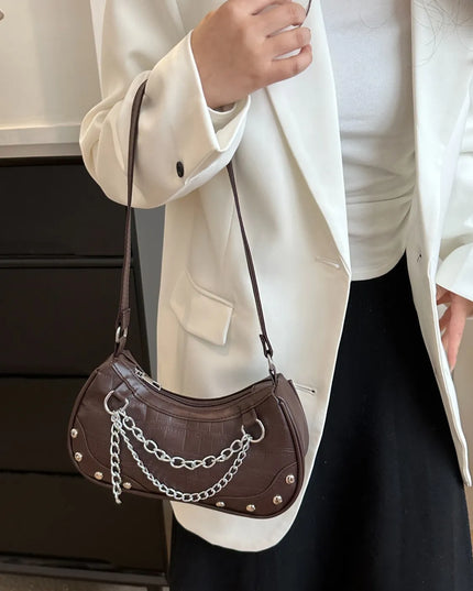 Chain PU Leather Shoulder Bag 