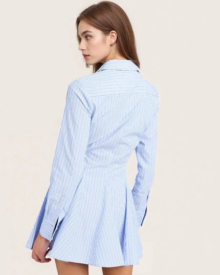 Striped Button Up Shirt Dress