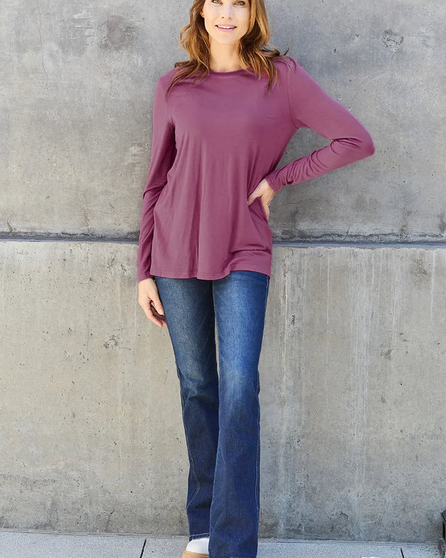 Basic Bae Full Size Round Neck Long Sleeve Top