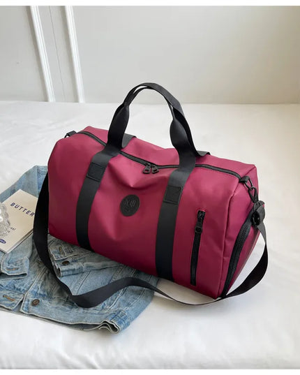 Oxford Cloth Travel Bag Burgundy One Size