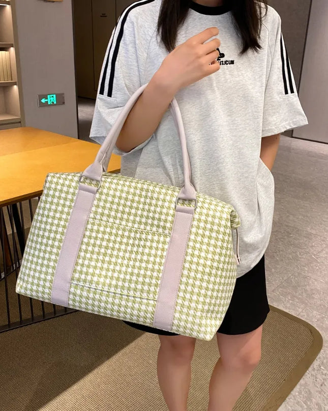 Houndstooth Canvas Travel Bag