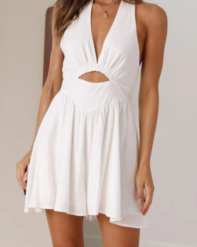 Cutout Halter Neck Mini Dress 