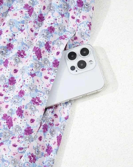 Tiered Floral Shirred High Waist Maxi Dress