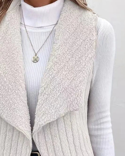Open Front Fuzzy Vest Coat