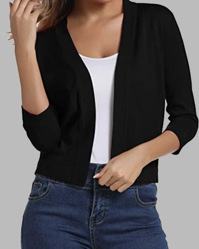 Open Front Cardigan Black