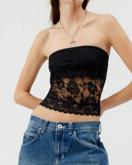 Lace Strapless Tube Top