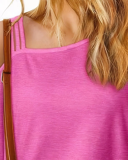 Asymmetrical Neck Half Sleeve T-Shirt