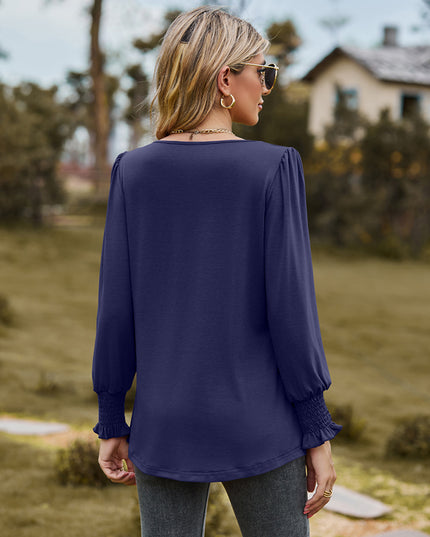 Puff Sleeve Pleated Blouse