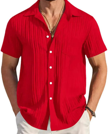 Men's Full Size Button Up Short Sleeve Shirt Plus Size