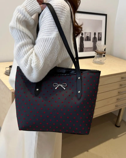 Bow Trim Polyester Tote Bag 