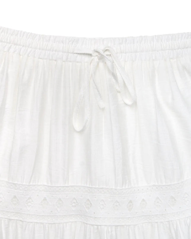 Lace Detail Elastic Waist Skirt 