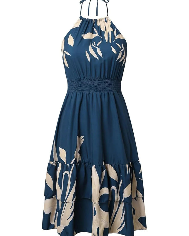 Paisley Print Halter Neck Mini Dress