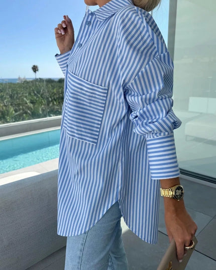 Striped Oversized Button-Down Shirt