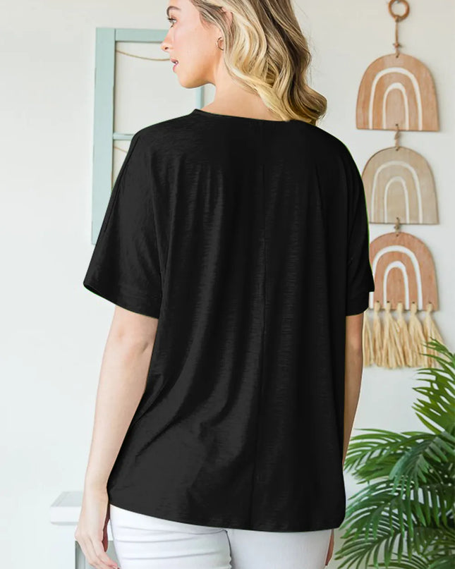 Heimish Full Size V-Neck Short Sleeve T-Shirt