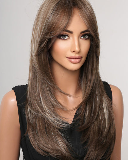 13*1" Full-Machine Wigs Synthetic Long Straight 22" 