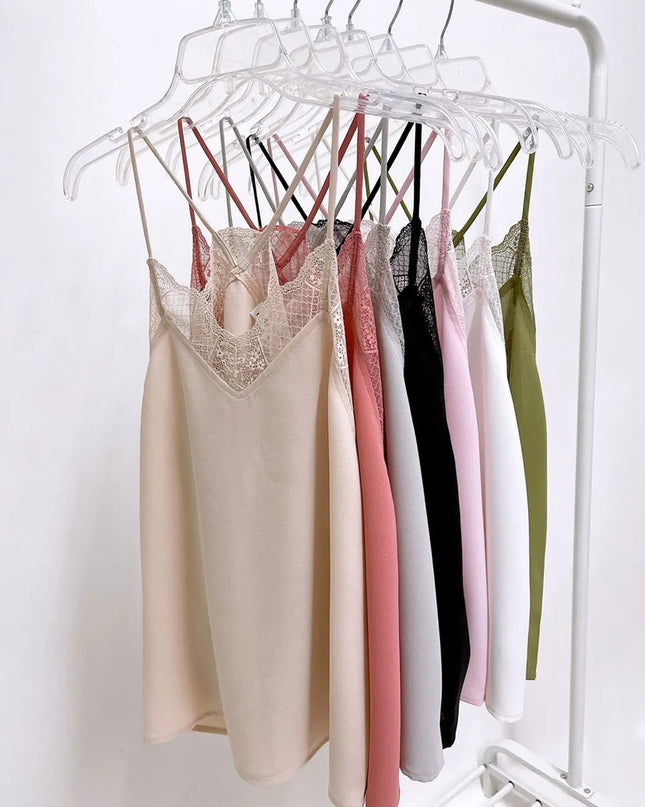 BiBi Lace Cami Solid Tank Top