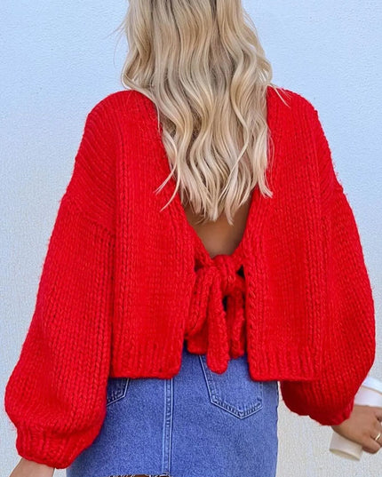Tied Drop Shoulder Cardigan