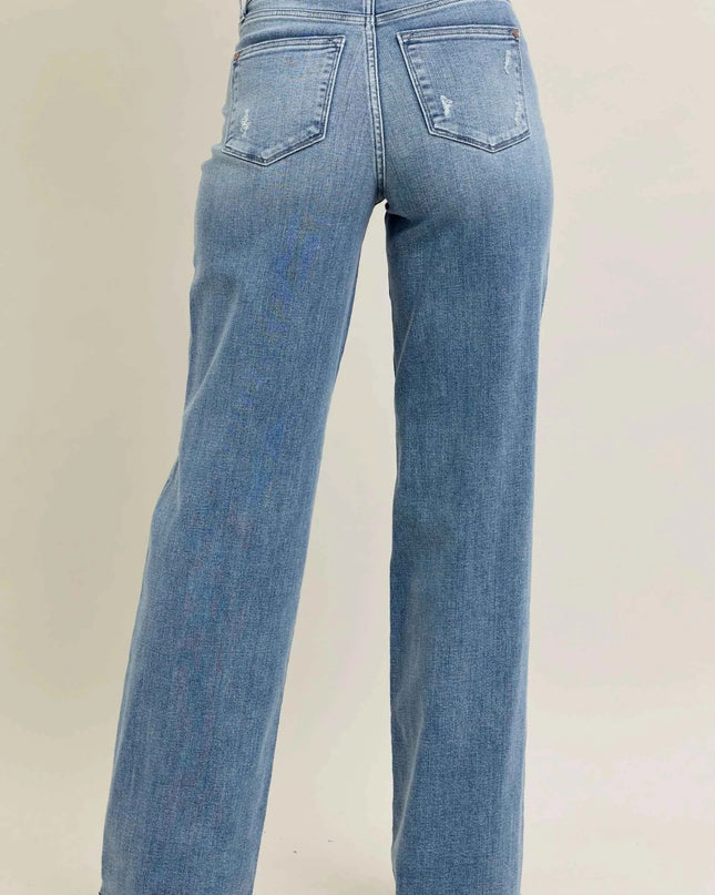 Judy Blue Full Size V - Front Baggy Jeans Plus Size