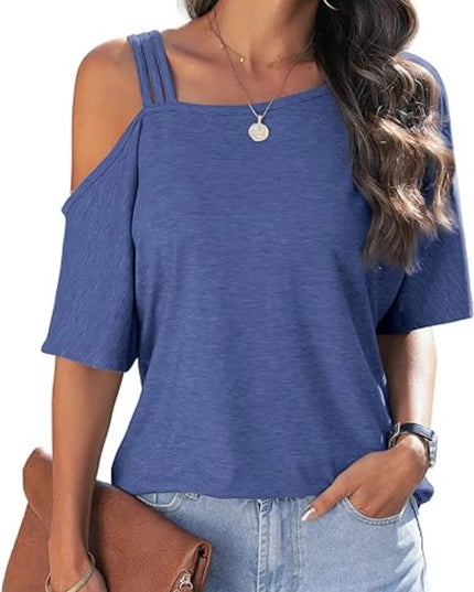 Asymmetrical Neck Half Sleeve T-Shirt