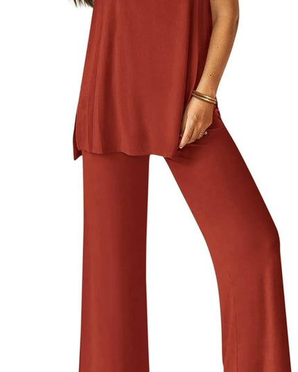 Round Neck Tank and Pants Set