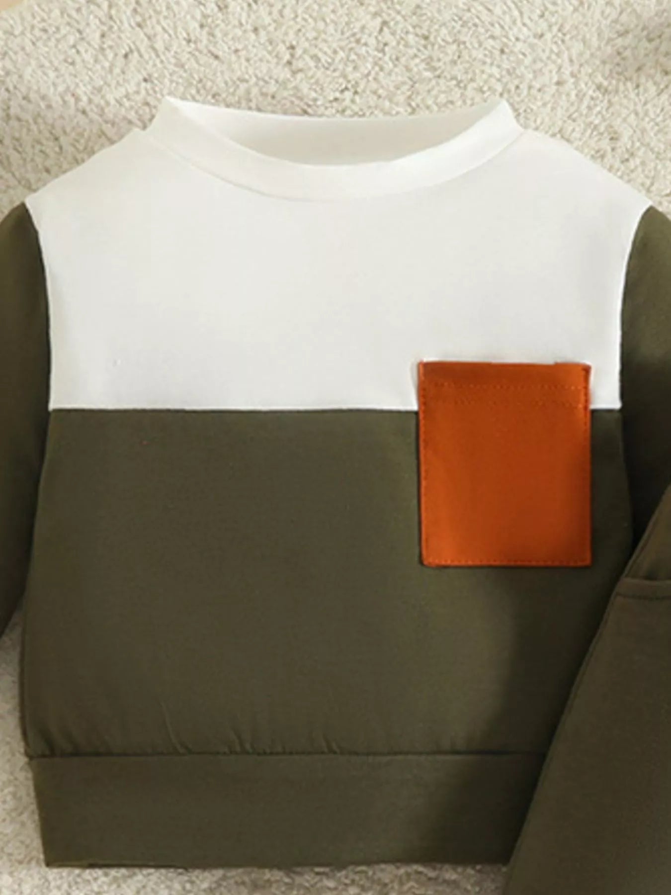 Children's Color Block Pocket Detail Top and Pants Outfit Set