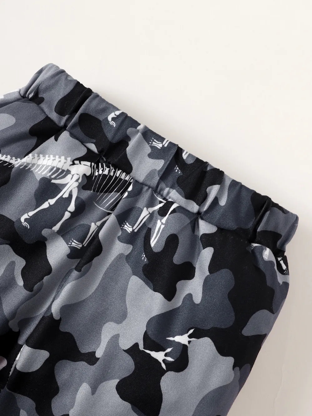 Children's Striped Hooded Bodysuit and Camouflage Pants Set