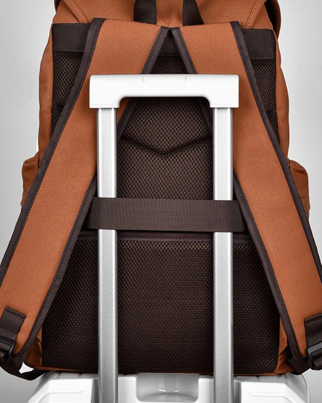 Multi Pockets Adjustable Strap Canvas Backpack Bag