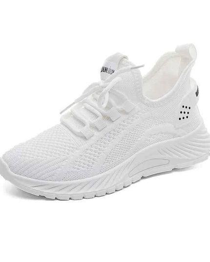 Mesh Lace-Up Platform Athletic Shoes