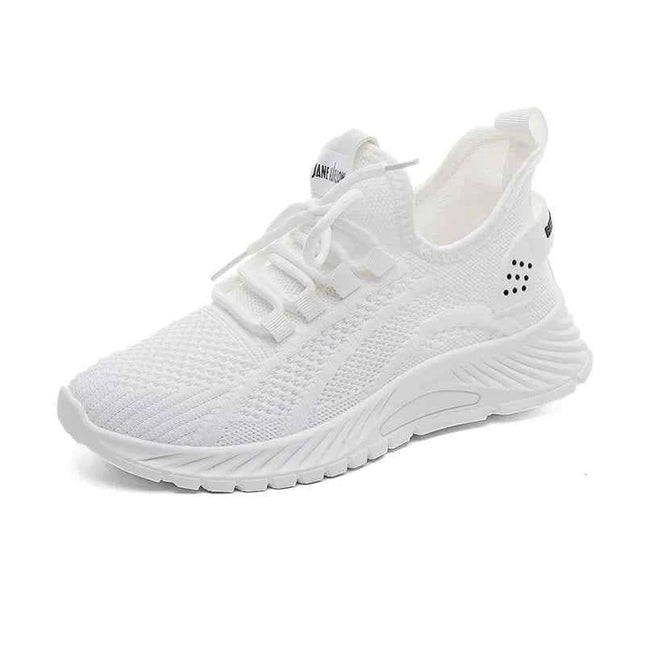Mesh Lace-Up Platform Athletic Shoes