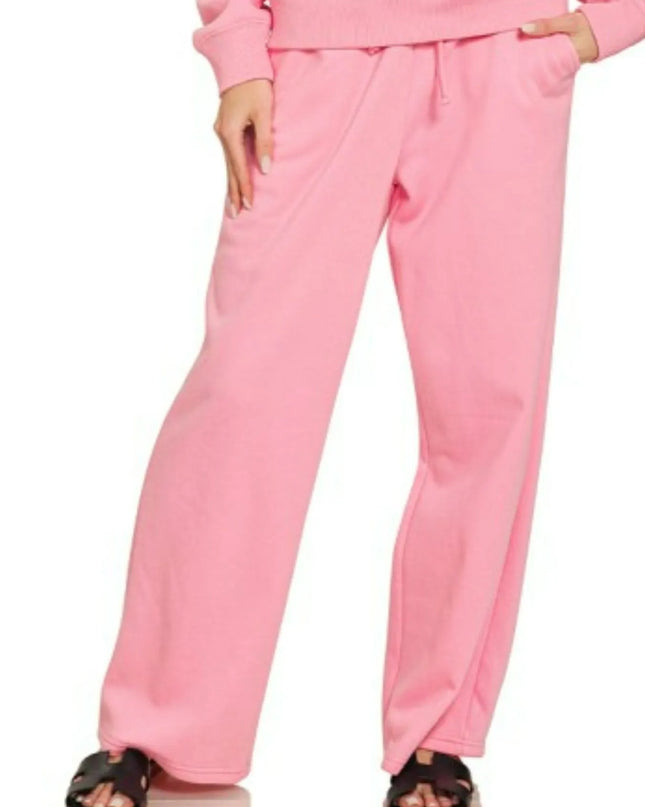 Zenana Fleece Long Sleeve Top and Sweatpants Set