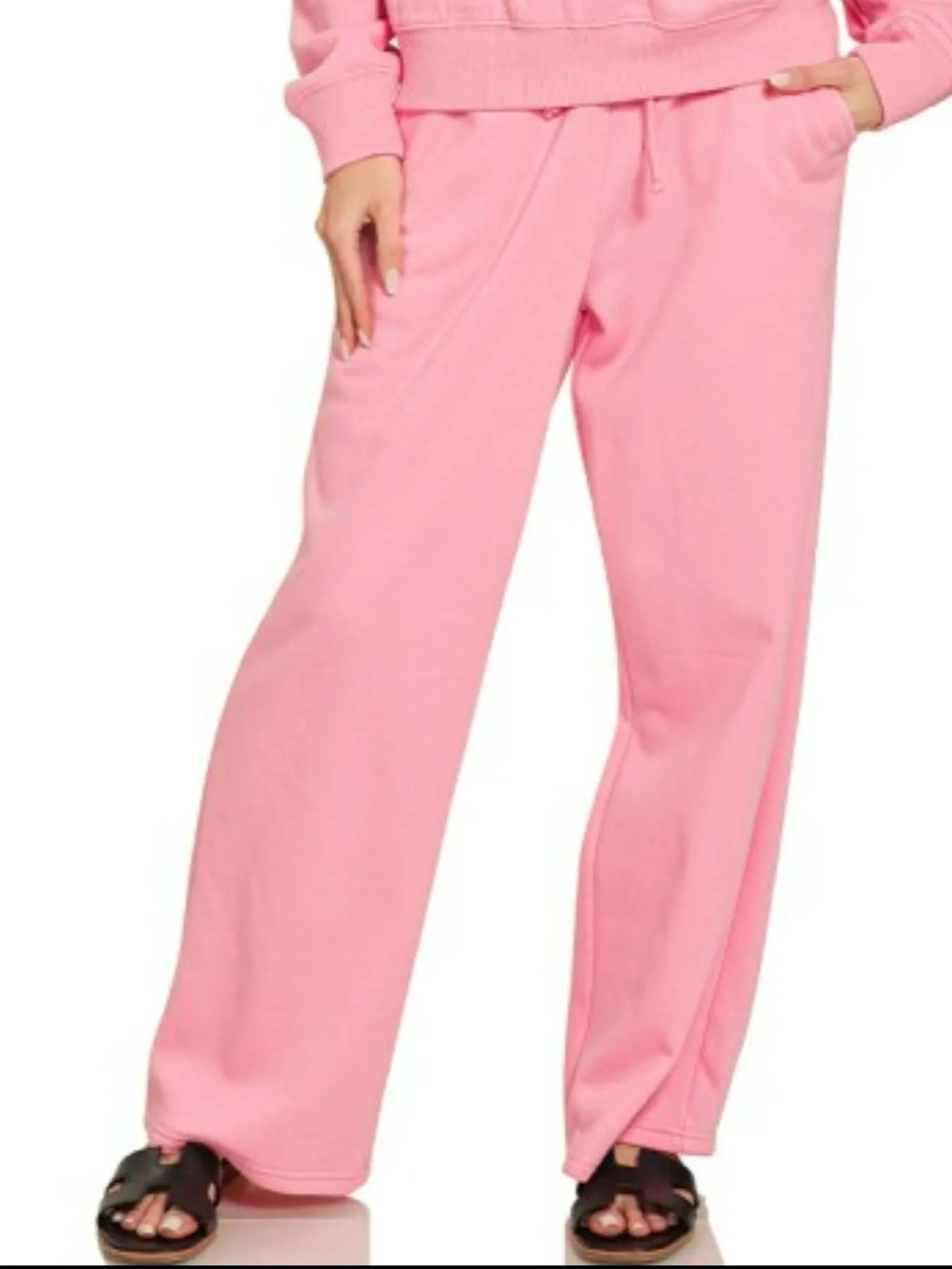Zenana Fleece Long Sleeve Top and Sweatpants Set