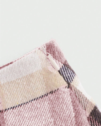 Pleated Plaid Mini Skirt