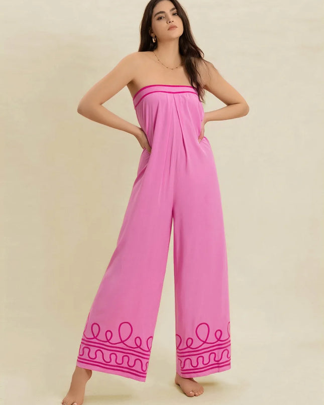 Wide Leg Tube Jumpsuit