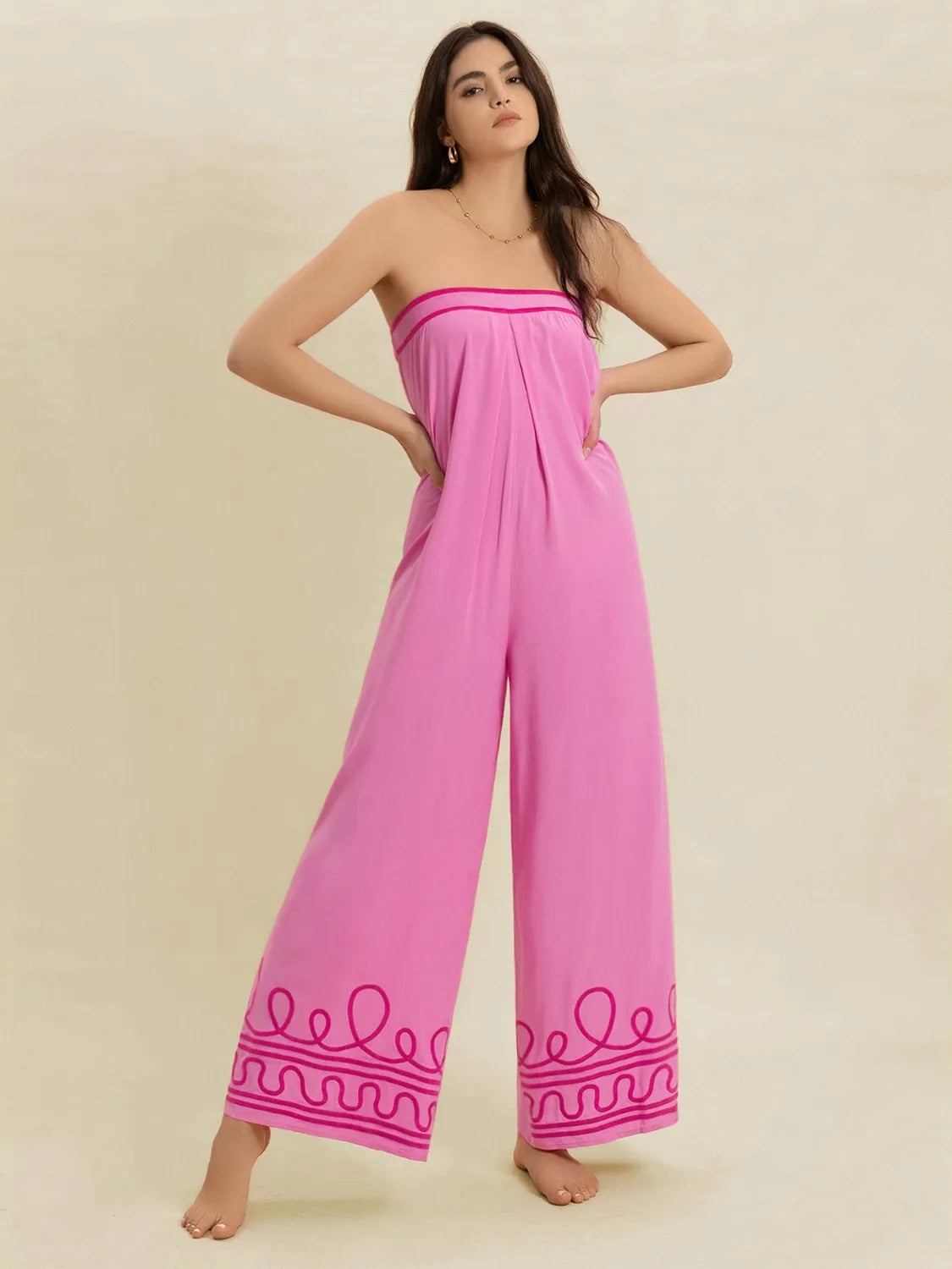 Wide Leg Tube Jumpsuit