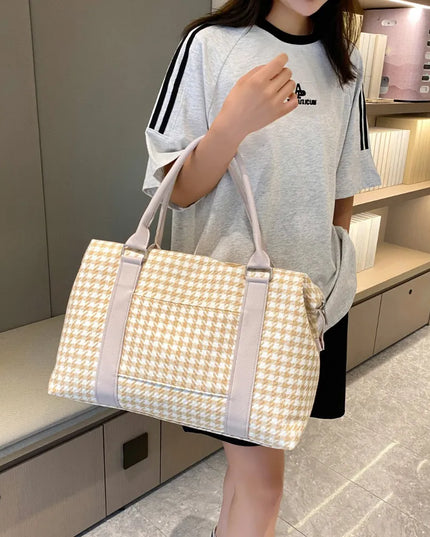 Houndstooth Canvas Travel Bag