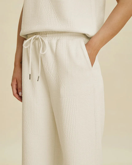 Double Take Full Size Collared Neck Short Sleeve Top and Pants Set