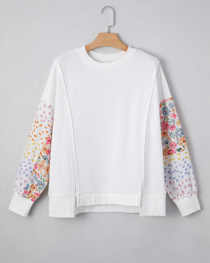 Floral Print Long Sleeve Sweatshirt