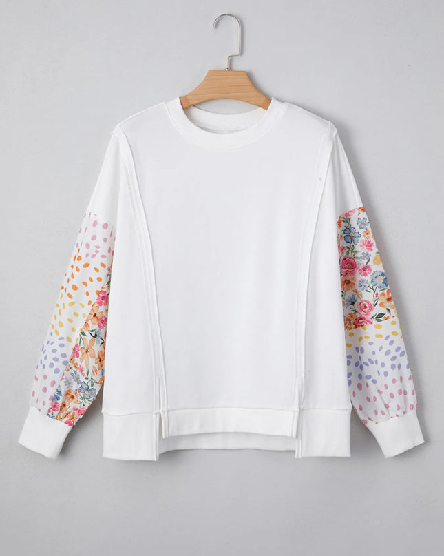 Floral Print Long Sleeve Sweatshirt