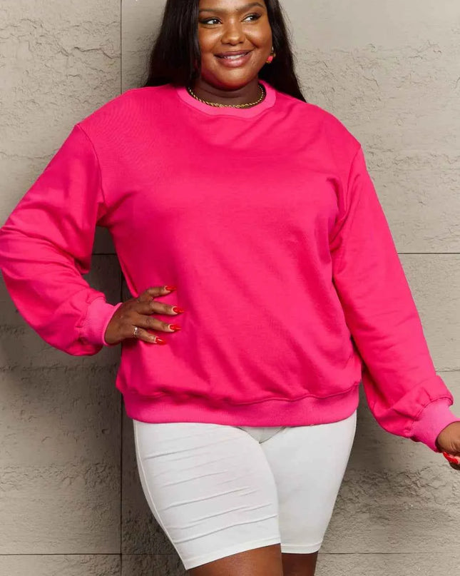 Full Size Round Neck Long Sleeve Sweatshirt