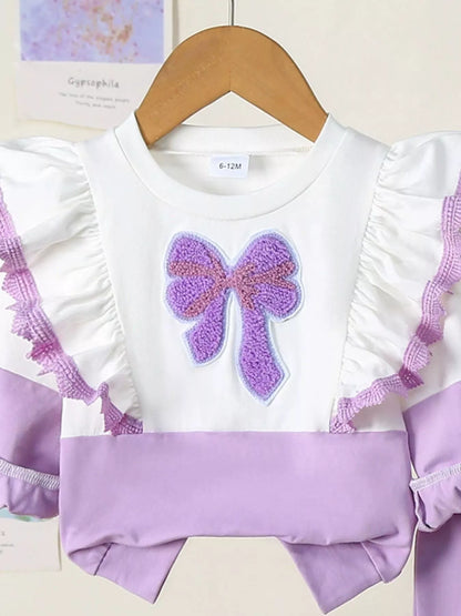 Children's Flower Long Sleeve Top and Pants Set