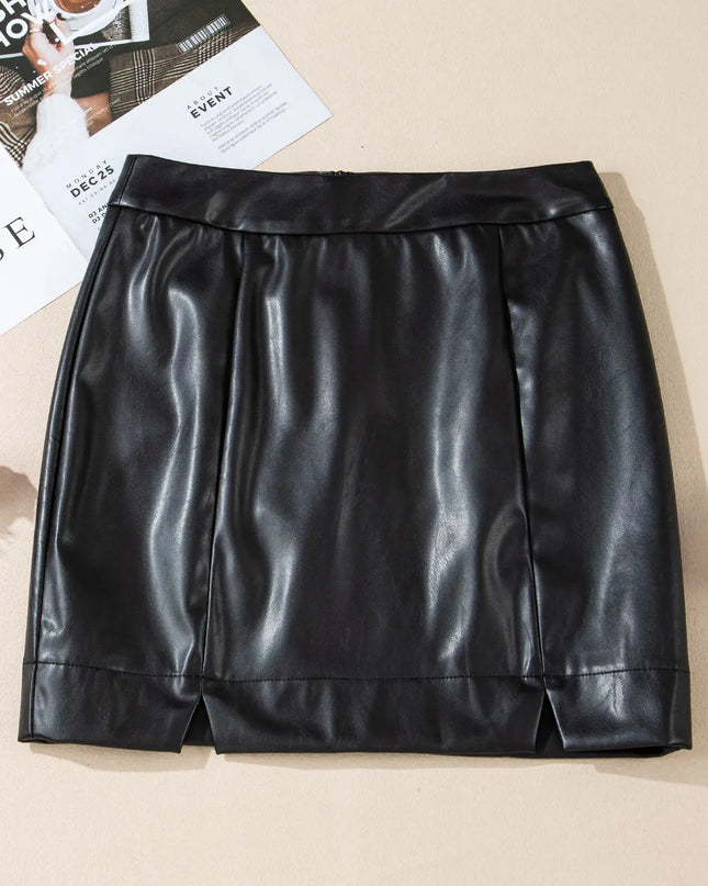 PU Leather Mini Skirt