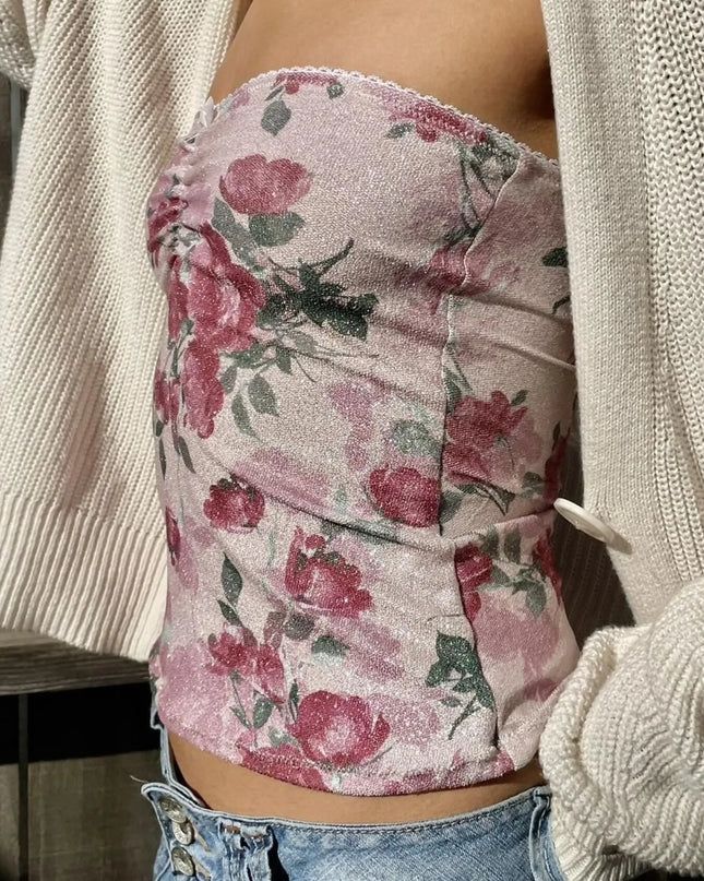 Floral Print Tube Top