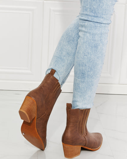 MMShoes Love the Journey Stacked Heel Chelsea Boot in Chestnut