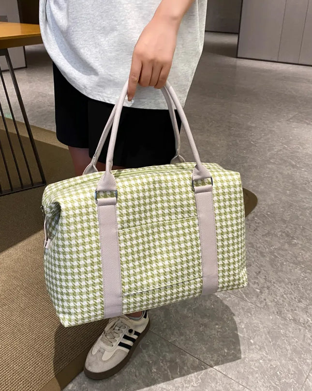 Houndstooth Canvas Travel Bag