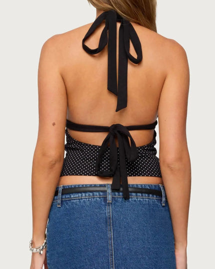 Polka Dot Halter Neck Cami